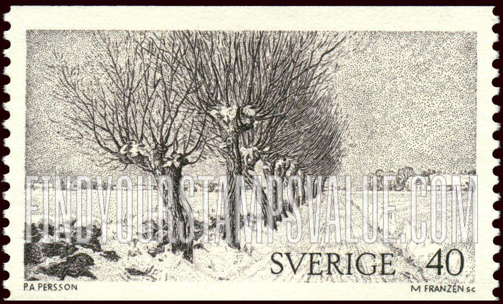 FindYourStampsValue: Willows, by Peter A. Persson