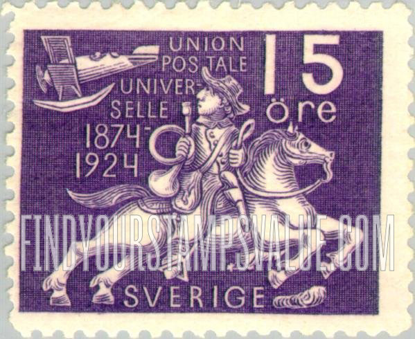 FindYourStampsValue: Universal Postal Union Congress: Postrider Watching Airplane