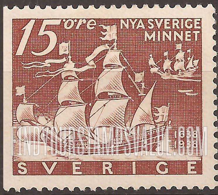FindYourStampsValue: “Kalmar Nyckel” Sailing from Gothenburg