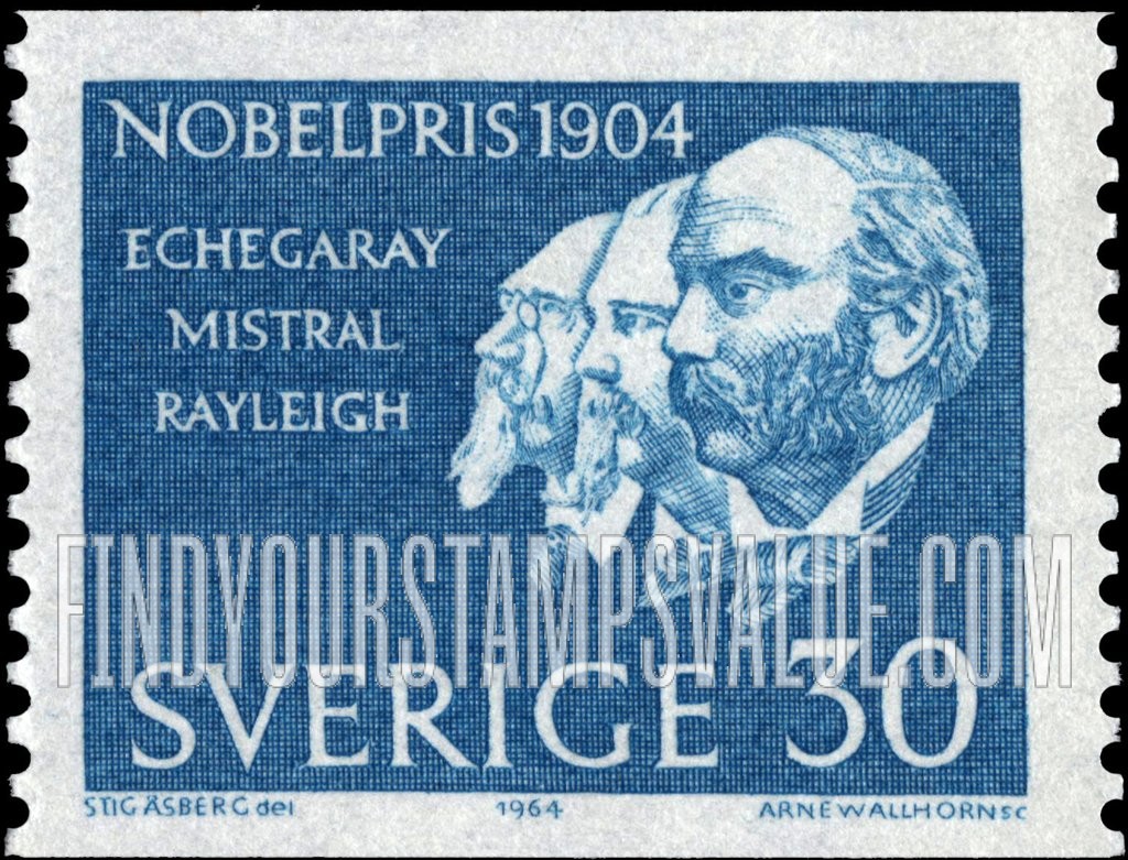 FindYourStampsValue: José Echegaray y Eizaguirre, Frédéric Mistral and John William Strutt, Lord Rayleigh