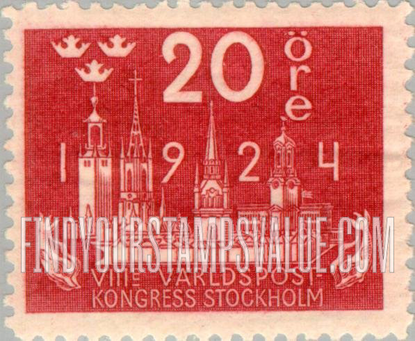 FindYourStampsValue: Universal Postal Union Congress: Composite View of Stockholm’s Skyline