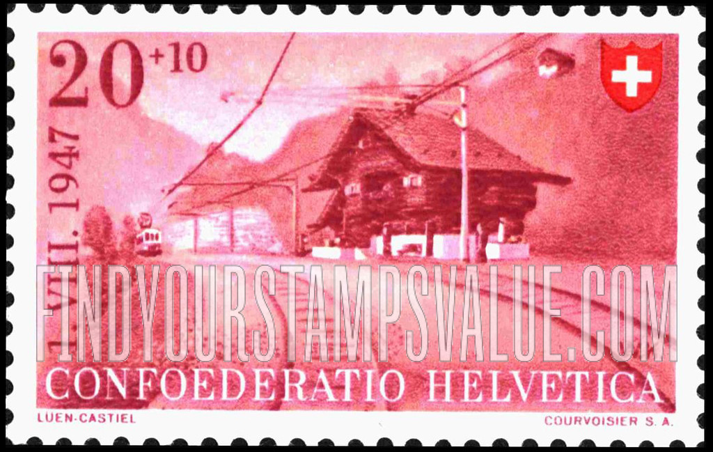 FindYourStampsValue: Semi-Postal: Lüen-Castiel Station