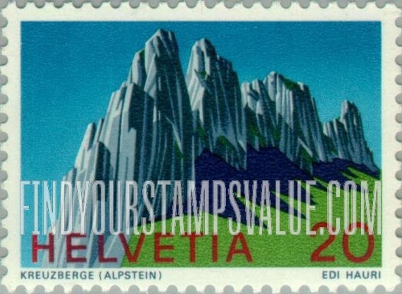 FindYourStampsValue: Federal Administration: Kreuzberge, Alpstein Mountains