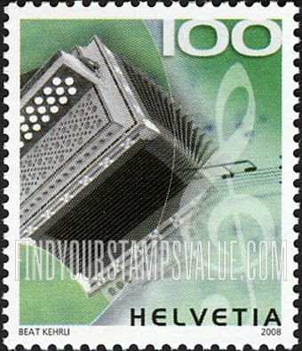 FindYourStampsValue: Federal Administration, Musical Instruments: Swiss accordion