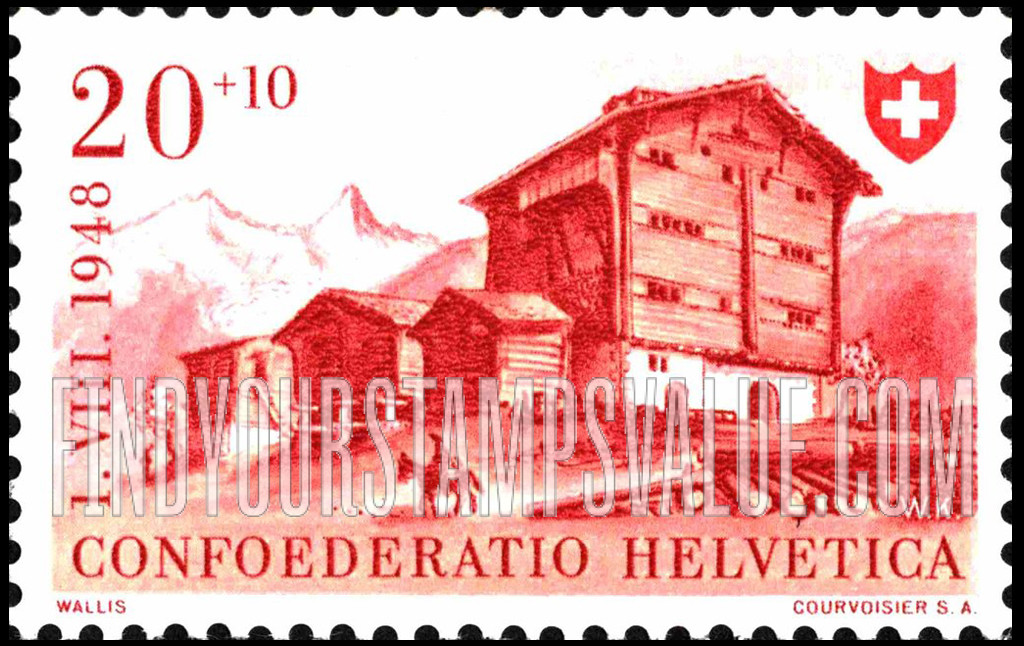 FindYourStampsValue: Semi-Postal: House of Valais