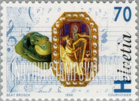 FindYourStampsValue: Federal Administration, Music Boxes and Automata: Ring with mechanical figures, musical movement, by Isaac-Daniel Piguet