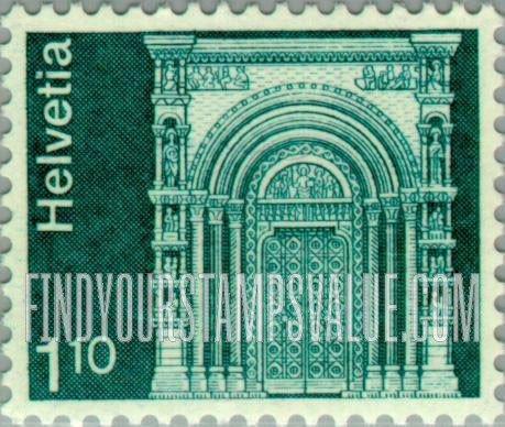 FindYourStampsValue: Federal Administration: Gallus Portal, Basel Cathedral