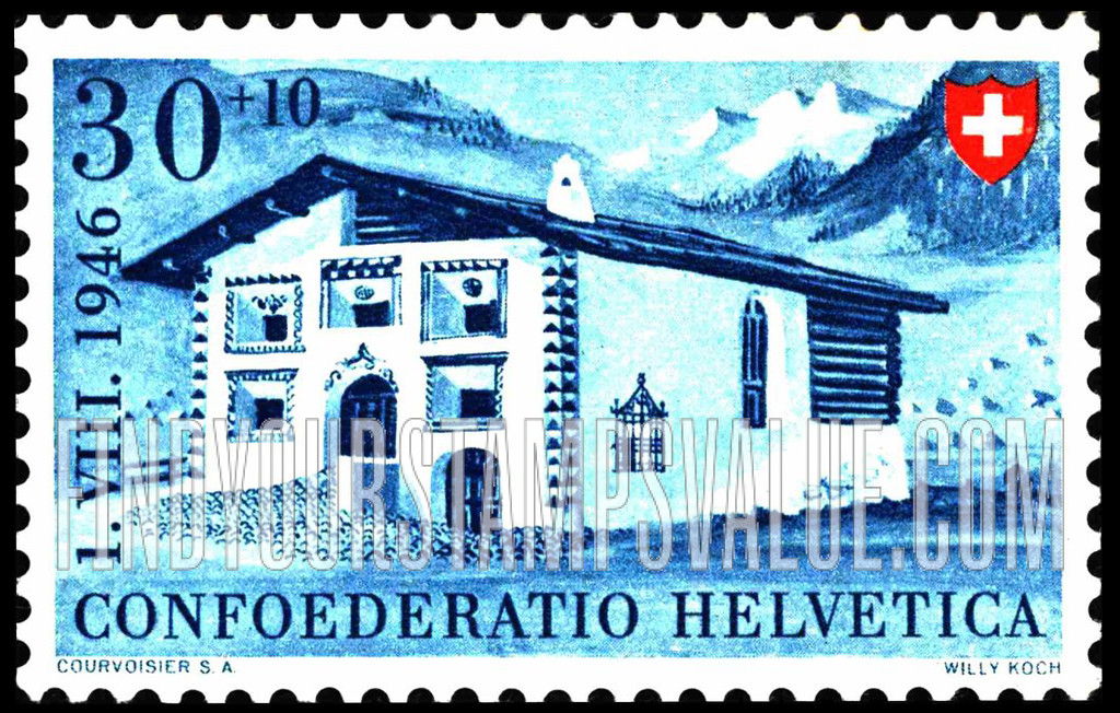 FindYourStampsValue: Semi-Postal: House in Engadine