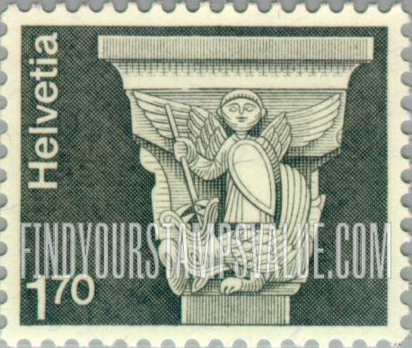 FindYourStampsValue: Federal Administration: Romanesque capital (St. George and dragon), St. Jean Baptiste, Grandson