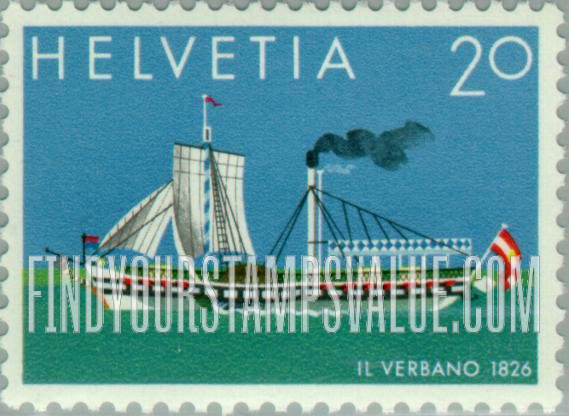 FindYourStampsValue: Federal Administration, Steamers on Swiss Lakes: Il Verbano, 1826