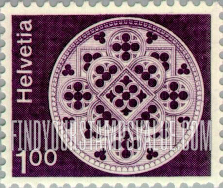 FindYourStampsValue: Federal Administration: Rose window, Lausanne Cathedral
