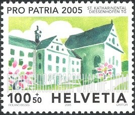 FindYourStampsValue: Semi-Postal, Historic Buildings: St. Katharinental Abbey, Diessenhofen