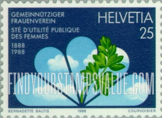 FindYourStampsValue: Federal Administration: Swiss Women’s Benevolent Sociate, Centenary