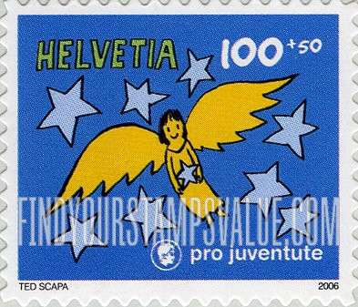 FindYourStampsValue: Semi-Postal, Children’s Art Competition: Angel, by Ted Scapa, judge of competition