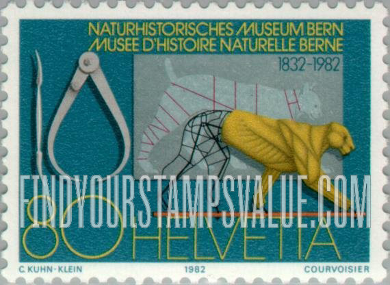 FindYourStampsValue: Federal Administration: Bern Museum of Natural History Sesquicentennial