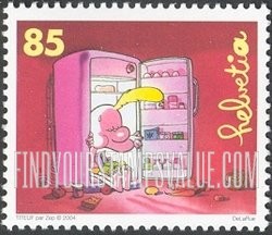 FindYourStampsValue: Federal Administration, Comic Strip “Titeuf”, by Zep, Titeuf: Sitting in refrigerator