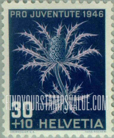 FindYourStampsValue: Semi-Postal: Blue thistle