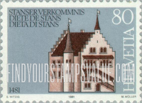 FindYourStampsValue: Federal Administration: Old Town Hall, Stans