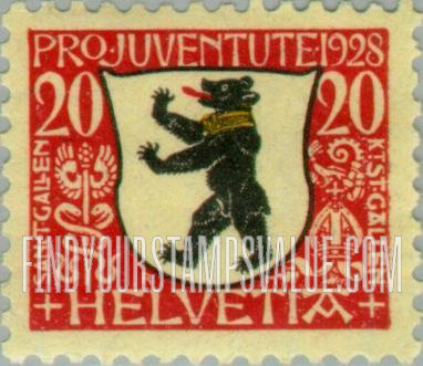 FindYourStampsValue: Semi-Postal: St. Gallen (City)