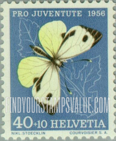 FindYourStampsValue: Semi-Postal, Insects: Cabbage butterfly