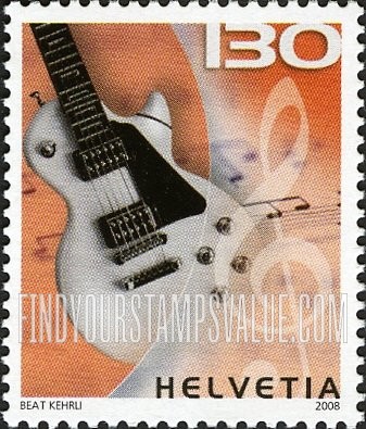 FindYourStampsValue: Federal Administration, Musical Instruments: Electric guitar