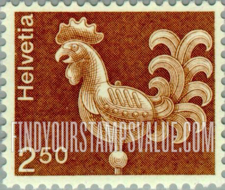 FindYourStampsValue: Federal Administration: Cock weather vane, St. Ursus Cathedral, Solothurn
