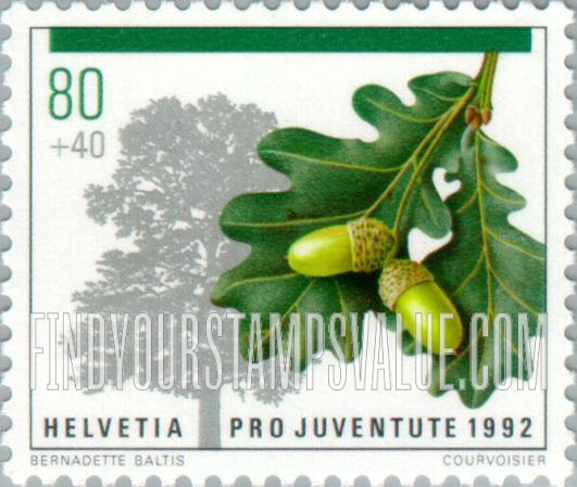 FindYourStampsValue: Semi-Postal, Trees: Common oak