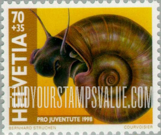 FindYourStampsValue: Semi-Postal, Life Near Water: Ramshorn snail