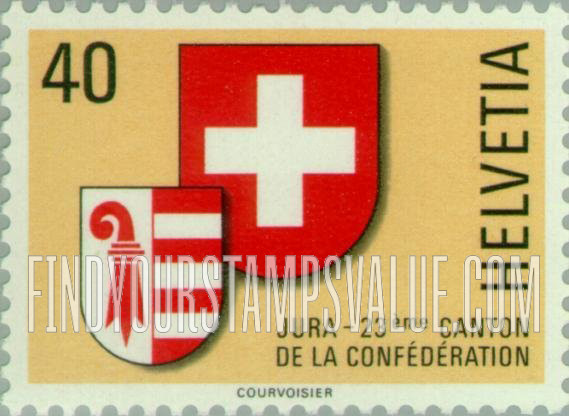 FindYourStampsValue: Federal Administration: Arms of Switzerland and Jura