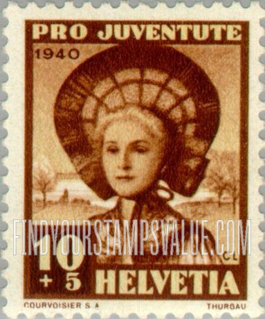 FindYourStampsValue: Semi-Postal: Girl of Thurgau