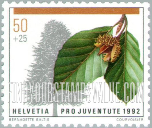 FindYourStampsValue: Semi-Postal, Trees: Copper beech