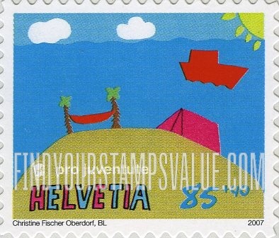 FindYourStampsValue: Semi-Postal, Children’s Art: Camping, by Christine Fischer