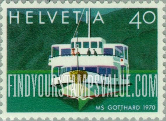 FindYourStampsValue: Federal Administration, Steamers on Swiss Lakes: MS Gotthard, 1970
