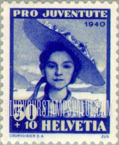 FindYourStampsValue: Semi-Postal: Girl of Zug