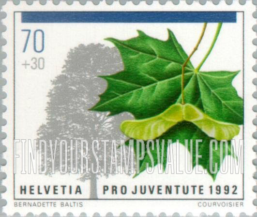 FindYourStampsValue: Semi-Postal, Trees: Norway maple