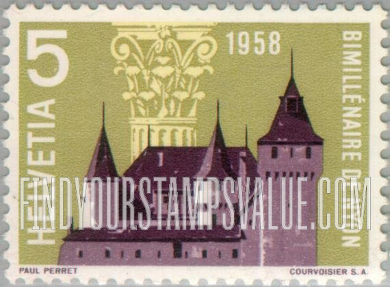 FindYourStampsValue: Federal Administration: Nyon Castle and Corinthian Capital