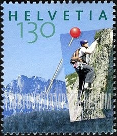 FindYourStampsValue: Federal Administration, Friends of Nature Switzerland, Centenary: Mountain climber, vertical