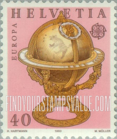 FindYourStampsValue: Federal Administration, Europa 1983: Celestial globe, 1594