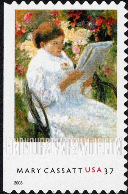 FindYourStampsValue: MARY CASSATT PAINTINGS - On a Balcony