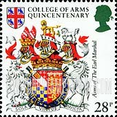 FindYourStampsValue: Great Britain (United Kingdom): Heraldry - Arms of the Earl Marshal