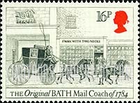 FindYourStampsValue: Great Britain (United Kingdom): Bath-Bristol-London Mail Coach Bicentenary - Bath, 1784