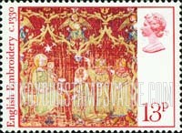 FindYourStampsValue: Great Britain (United Kingdom): Christmas (English Medieval Embroideries) - Three Kings bringing Gifts, Butler-Bowden Cope