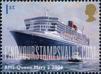 FindYourStampsValue: Great Britain (United Kingdom): Ocean Liners - RMS Queen Mary 2, 2004