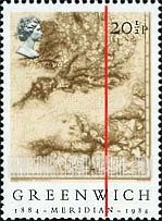 FindYourStampsValue: Great Britain (United Kingdom): Greenwich Meridian, Centenary - English Channel Map