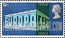 FindYourStampsValue: Great Britain (United Kingdom): 10th Anniversary of CEPT - "EUROPA" and "CEPT" Emblems
