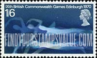 FindYourStampsValue: Great Britain (United Kingdom): 9th British Commonwealth Games - Swimming