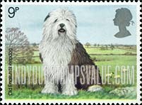 FindYourStampsValue: Great Britain (United Kingdom): British Dogs - Old English Sheepdog