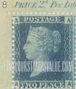 FindYourStampsValue: Great Britain (United Kingdom): Queen Victoria - Two Pence Blue