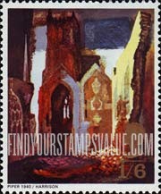 FindYourStampsValue: Great Britain (United Kingdom): British Paintings - St. Mary le Port, by John Piper