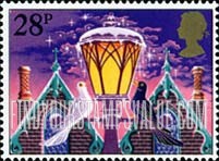 FindYourStampsValue: Great Britain (United Kingdom): Christmas - Birds under Street Lamp